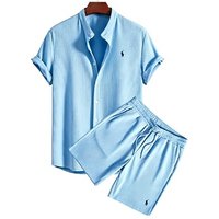 Men's Short-Sleeved Beach Shirt & Shorts Set - 4 Colours!