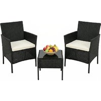 2-Seater Rattan Garden Bistro Set with Chairs & Table!