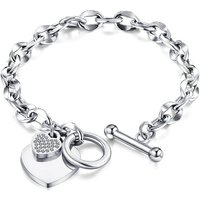 Heart Toggle Bracelet with Swarovski Elements - 2 Colours