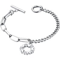 Heart Charm Chain Bracelet - Encrusted with Crystals from Swarovski