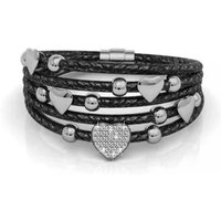 Leather Heart Bracelet with Swarovski Elements - 4 Styles, 2 Gift Box Options
