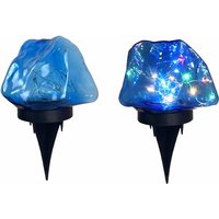 2, 4, 6 or 8-Pack of Multicolour LED Solar Garden Stone Lights - 3 Colours