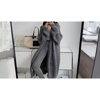 Women's Knitted Oversized Longline Cardigan - 4 Colours & Sizes