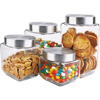 4 Piece Glass Jar Set