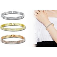 Triple Row Swarovski Crystals Bracelet - 3 Colours