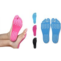 1 or 5 Pairs of Stick-On Beach Foot Pads - 3 Colours & 3 Sizes