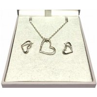 Natural Diamond Pendant Necklace & Earring Set