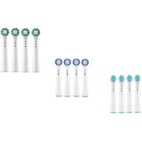 Toothbrush Heads Compatible with Oral B - 4, 8, 12, 16 or 24 Pack, 3 Styles