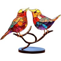 Stained Glass Bird-On-Branch Statue - 4 Options, 2 Styles