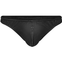 Leder-Slip mit Reißverschluss