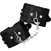 Plush Bonded Leather Wrist Cuffs
