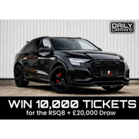 10,000 Tickets for entry in the 2020 RSQ8 Vorsprung + £20,000 Cash Draw