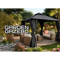 Grey Square Gazebo Tent for Outdoor Entertainment