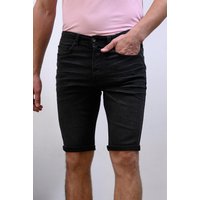 Enorsia Mens Black Slim Fit Black Denim Shorts - UK 36