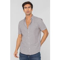 Enorsia Stripe Short Sleeve Shirt men's Short sleeved Shirt in Grey