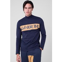 Enorsia Mens Navy Essential Graphic High Neck Sweatshirt - UK S
