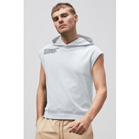 Enorsia Mens White Contrast Printed Hoodie - UK XXL