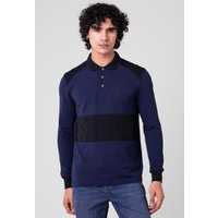 Enorsia Mens Navy Pure Cotton Long Sleeve Pique Polo Shirt - UK XXL