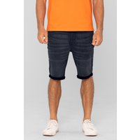 Enorsia Mens Black Regular Fit Turn Up Hem Denim Shorts - UK 38