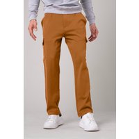 Enorsia Mens Orange Regular Fit Interlock Jersey Cargo Trousers - UK S
