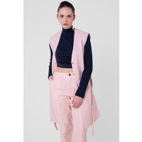 Enorsia Women's Coloured Denim Sleeveless Jacket in Pink | Size: 10