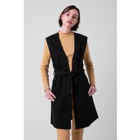 Enorsia Women's Coloured Denim Sleeveless Jacket in Black | Size: 10
