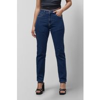 Enorsia Women's Authentic High Waisted Regular Fit Jeans in Dark Blue | Size: 16