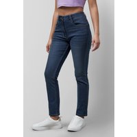 Enorsia Womens Deep Blue Mid Waist Slim Fit Jeans - UK 12