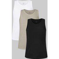 Enorsia Mens White/Stone/Black Essential Vests 3 Pack - UK S