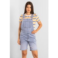 Enorsia Women's Denim Short Dungaree in Light Blue | Size: 8