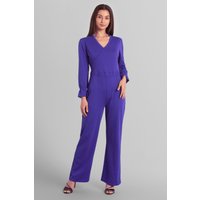 Enorsia Long Sleeve Wrap Jumpsuit women's Jumpsuit in Blue