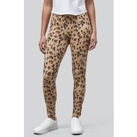 Enorsia Women's Leopard Print Regular Length Leggings in Brown | Size: 10