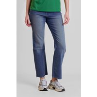 Enorsia High Waist Raw Hem Flared Jeans women's Flare / wide jeans in Marine