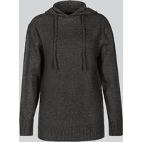 Enorsia Women's Oversized Knitted Hooded Tunic in Charcoal | Size: Medium