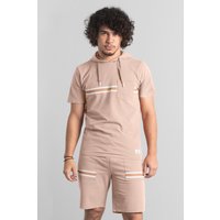 Enorsia Mens Essential Dusty Pink Hooded Tee & Shorts Set - UK XL