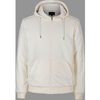 Enorsia Mens Cream Borg Fleece Lined Full Zip Hoodies - UK XXL
