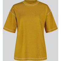 Enorsia Women's Crew Neck Short Sleeve T-Shirt in Mustard | Size: Large