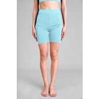 Enorsia Womens Aqua Blue Quick Dry Moisture-Wicking High Waisted Cropped Active Leggings - UK 8