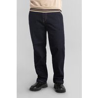 Enorsia Mens Dark Blue Elasticated Waist Straight fit Jeans - UK 40