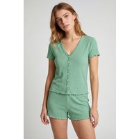 Enorsia Women's Deep V-Neck Lounge Set in Green | Size: 8