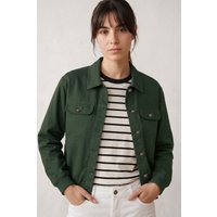 Enorsia Women's Flap Pocket Button Detail Jacket in Green | Size: 10