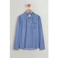 Enorsia Men's Light Blue Tencel Long Sleeve Denim Shirt - UK XXL