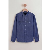 Enorsia Men's Blue Regular Fit Tencel Denim Overshirt - UK L