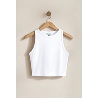 Enorsia Women's Super Soft Cropped Tank Top in White | Size: 16