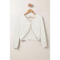 Enorsia Women's Twisted Front Pin Tuck Jersey Cropped Top in White | Size: 10