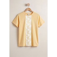 Enorsia Women's Cotton Short Sleeve T-Shirt | in Yellow | Size: 16