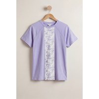 Enorsia Women's Cotton Short Sleeve T-Shirt | in Purple | Size: 16