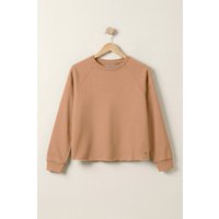 Enorsia Women's Raw Edge Sweatshirt in Brown | Size: 8