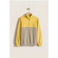 Enorsia Women's Colour Block LS High Neck Sweatshirt in Yellow | Size: 16