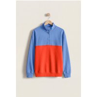 Enorsia Women's Colour Block LS High Neck Sweatshirt in Blue | Size: 14